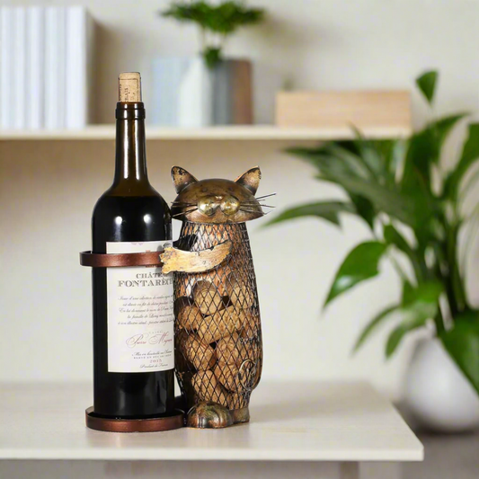 Cat Cork + Bottle Holder