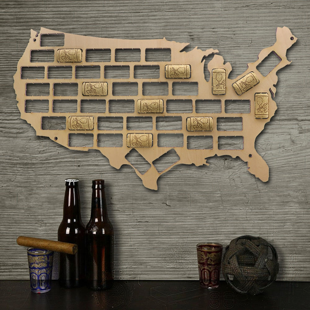 USA Wine Cork Map